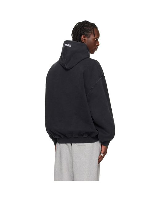 Vetements Black Iconic Logo Hoodie for men