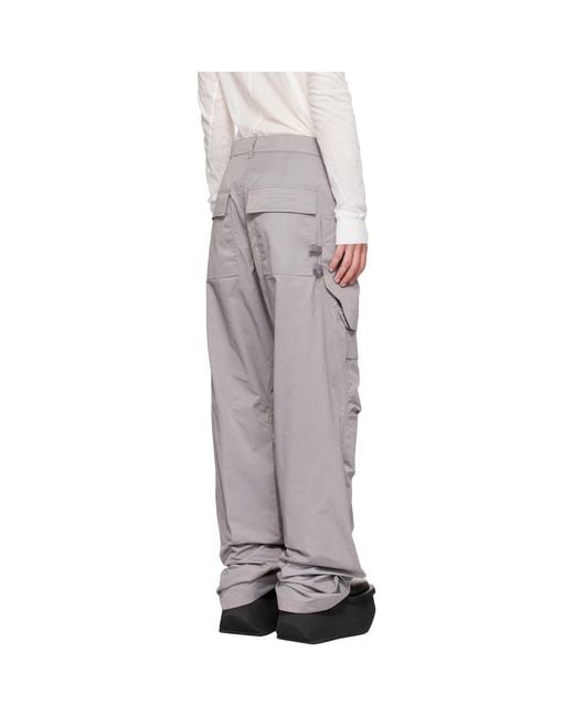 Rick Owens Gray Tower Stefan Cargo Pants for men