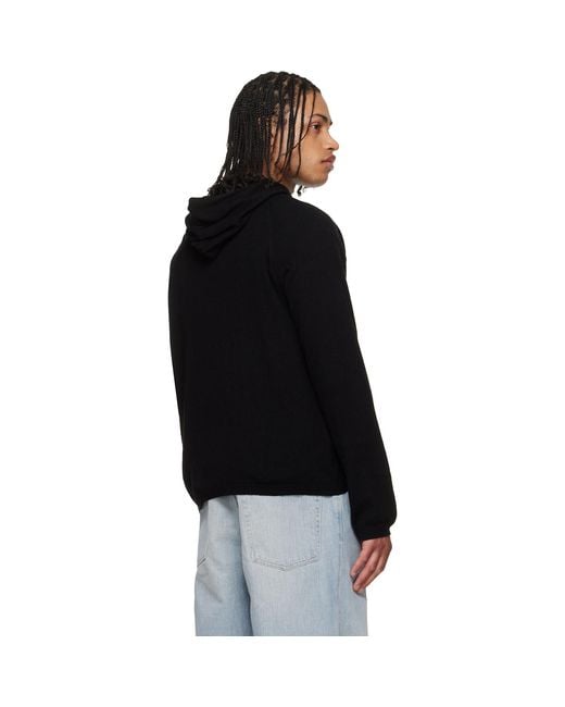Our Legacy Black Knitted Hoodie for men