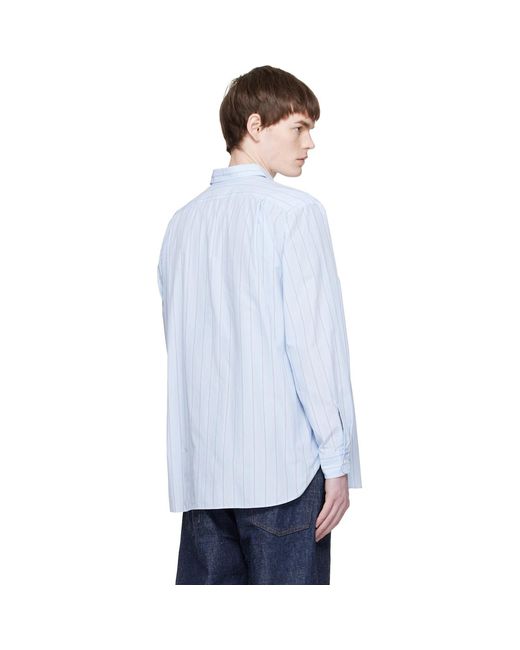 Nanamica Black Regular Collar Stripe Wind Shirt for men