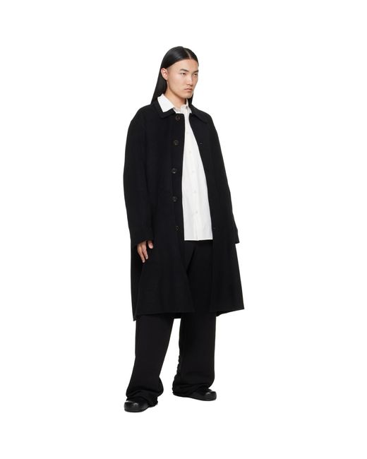 MM6 by Maison Margiela Black Double-Faced Wool Coat for men