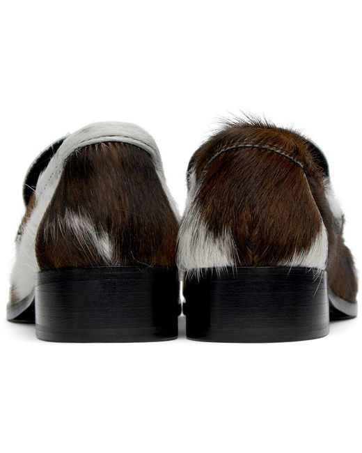 Acne Black Brown & White Leather Loafers