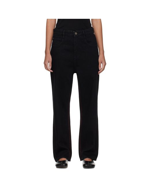Fax Copy Express Black Stitch Straight Jeans