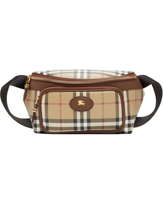 Burberry Brown Check Belt Bag for men