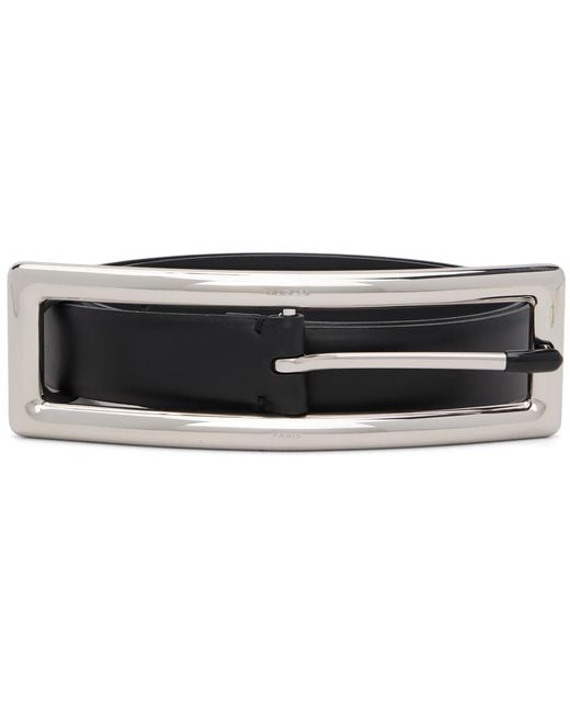 Mugler Black Rectangle Buckle Belt