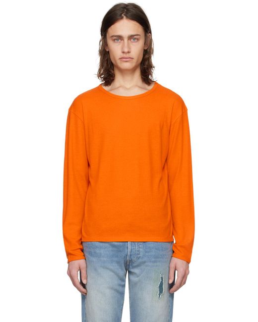 Second/Layer Orange Dias Cortes Long Sleeve T-shirt for men