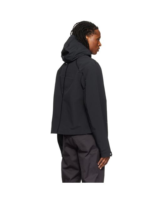HELIOT EMIL Black Moire Technical Jacket for men
