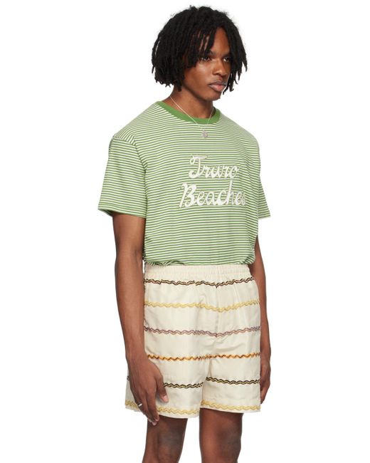 メンズ Bode ーン&ホワイト Truro Tシャツ Green