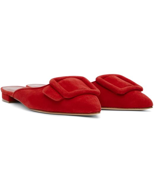 Manolo Blahnik Black Maysale Flat Slippers