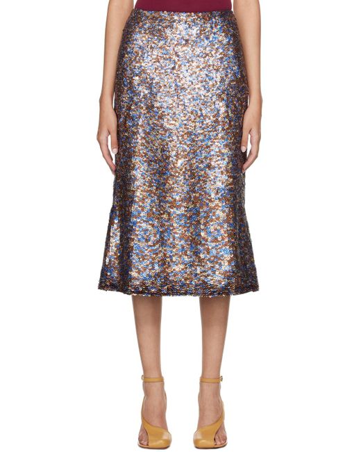 Dries Van Noten マルチカラー シークイン ミディアムスカート Black