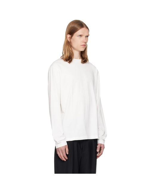 Jil Sander White Three-Pack Long-Sleeved T-Shirts for men