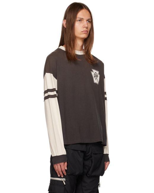 Rhude Black & White Triple R Long Sleeve T-shirt for men