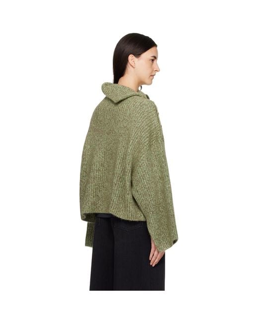 Ganni Green Mohair Sweater