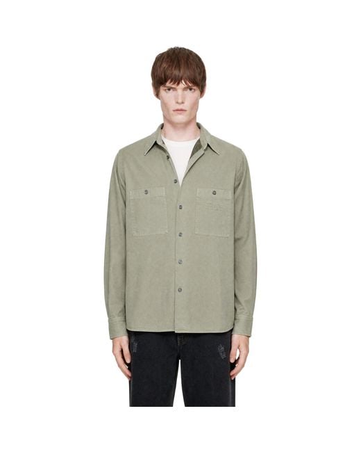 MM6 by Maison Margiela Green Khaki Cotton Overshirt for men
