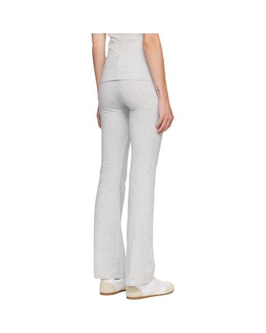 Skims Gray Cotton Jersey Foldover Lounge Pants