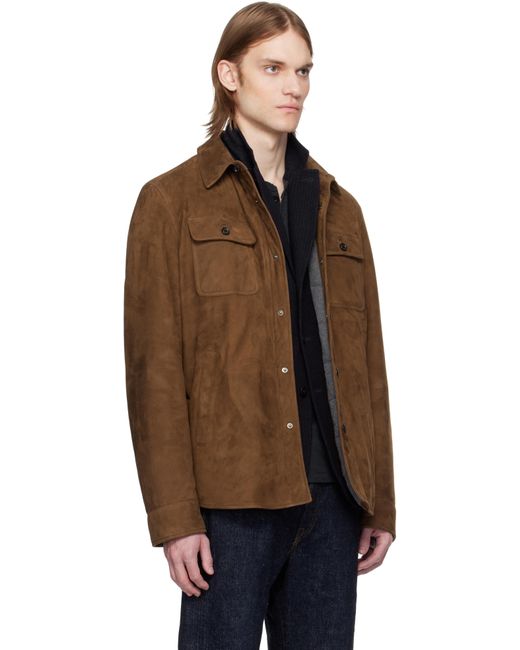 Ralph Lauren Black Gardner Suede Down Overshirt for men