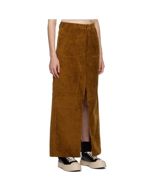 MERYLL ROGGE Brown Vented Midi Skirt