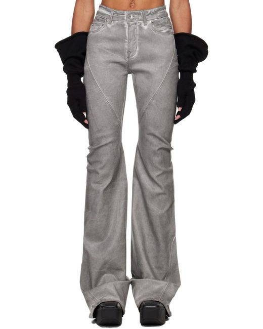 Rick Owens Black Off- Bias Bootcut Jeans