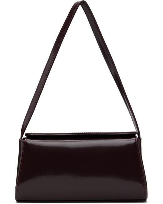 St. Agni Black Burgundy Mini Baguette Bag