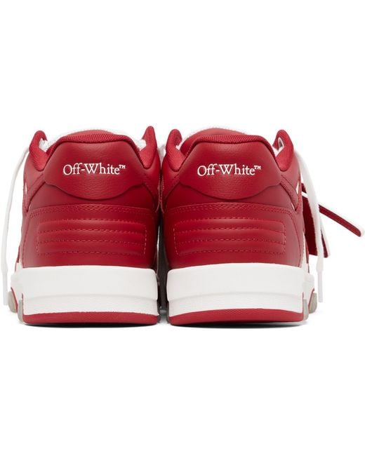 Off-White c/o Virgil Abloh Red Out Of Office Calf Leather Sneakers for men