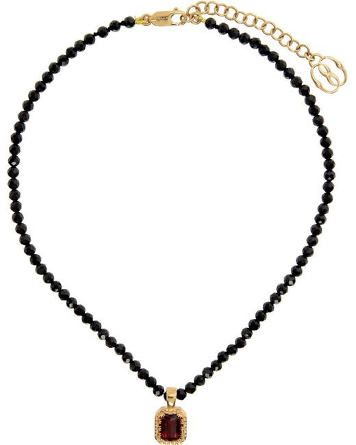 Bally Black Beaded Necklace for men