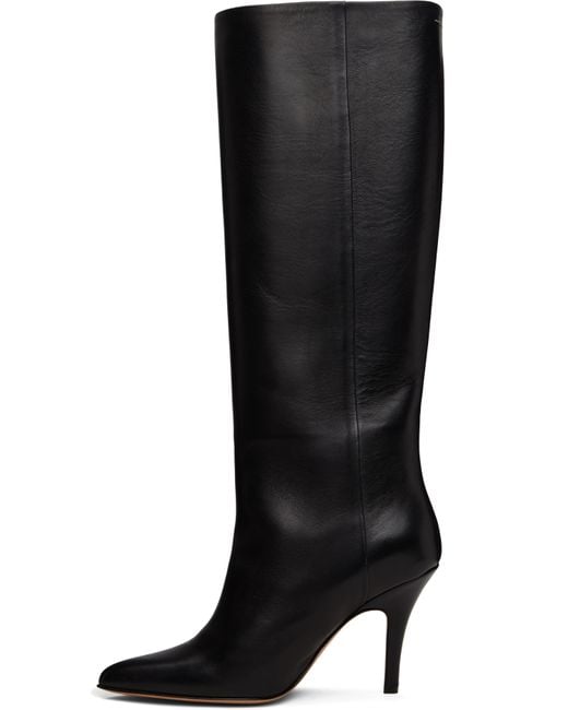 MM6 by Maison Martin Margiela Black Architype Knee High Tall Boots
