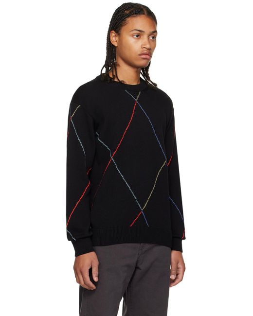 PS by Paul Smith Black Argyle Sweater for men
