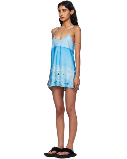 Abra Blue Ssense Exclusive Printed Satin Minidress