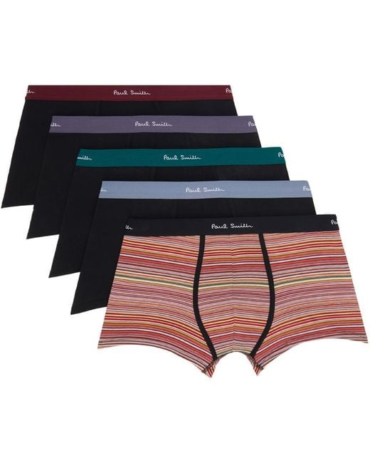 Paul Smith Five-pack Multicolor 'signature Stripe' Boxers for men