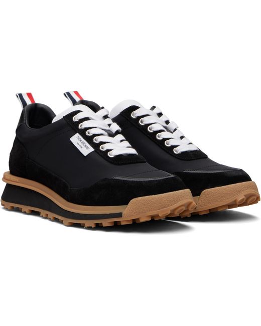 Thom Browne Black Tech Nylon Alumni Sneakers for men