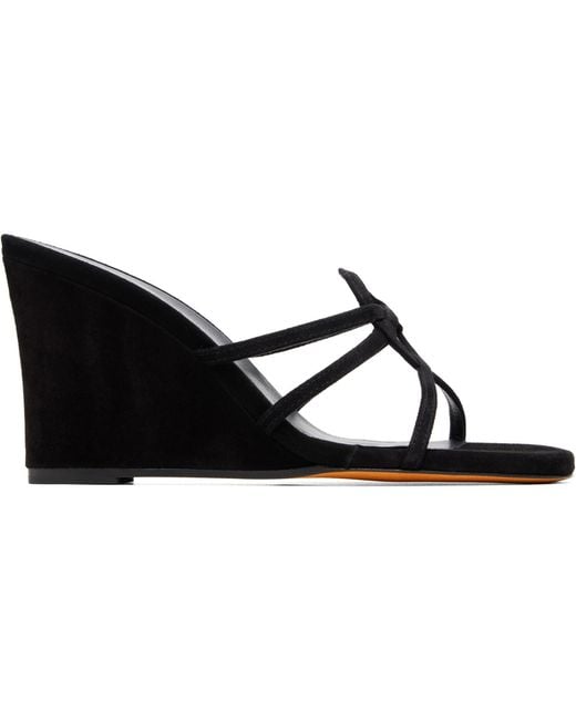 Maryam Nassir Zadeh Black Opera Wedge Heeled Sandals