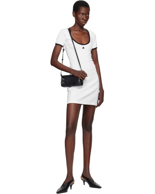 Courreges ホワイト Holistic コントラスト ミニワンピース