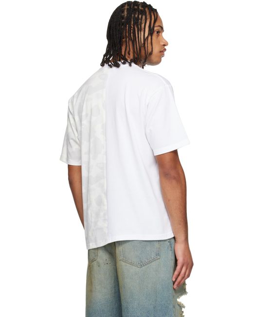 T-Shirt Décontracté Blanc À Tigre Et Requin Emblématiques A Bathing Ape pour homme en coloris White