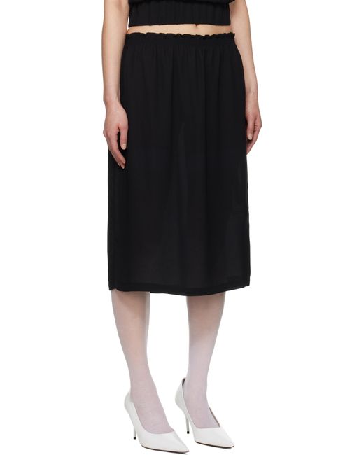 Ashley Williams ブラック Smocked-Waist ミディアムスカート Black