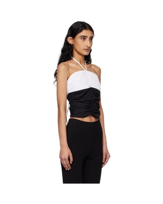 Kijun Black Off- Shirring Halter Top