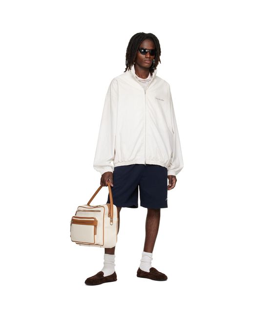Acne Blue Embroidered Logo Shorts for men