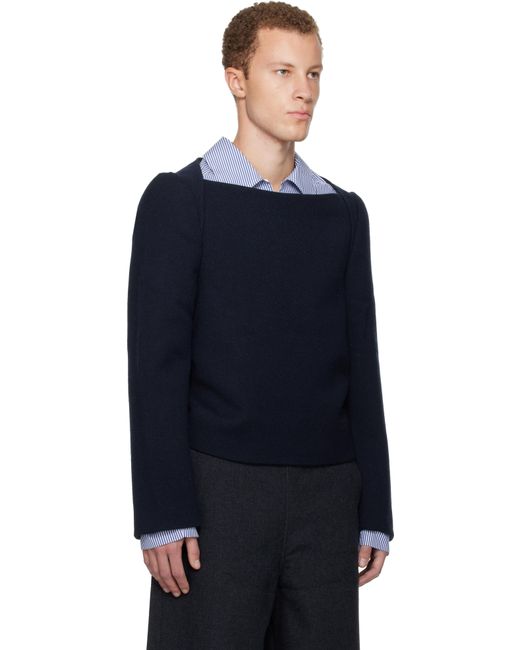 Chemise Bleu Marine En Laine Dries Van Noten pour homme en coloris Blue