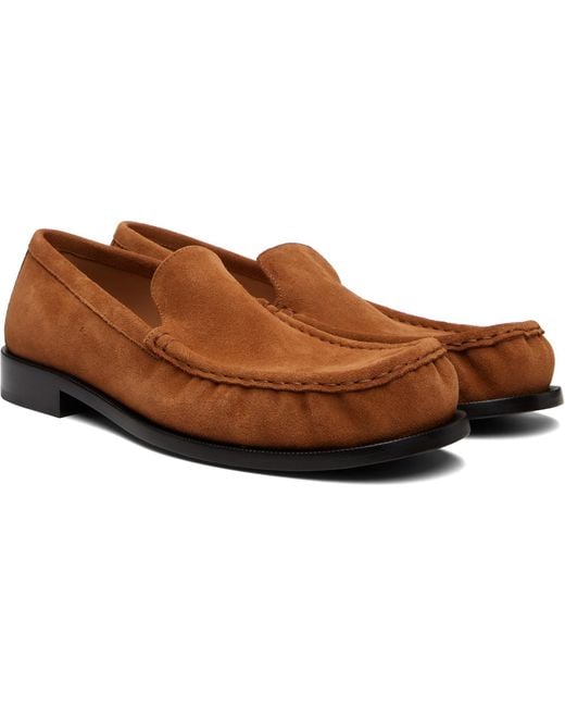 Dries Van Noten Brown Tan Suede Loafers for men