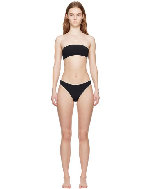 Totême Black Stripe Edge Bikini Top