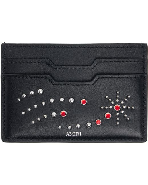 Amiri Black 'Ma' Stud Card Holder for men