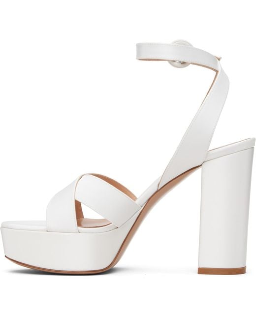 Gianvito Rossi White Sabrina Heeled Sandals