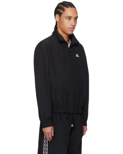 MARINE SERRE Black Recycled Nylon Track Jacket for men