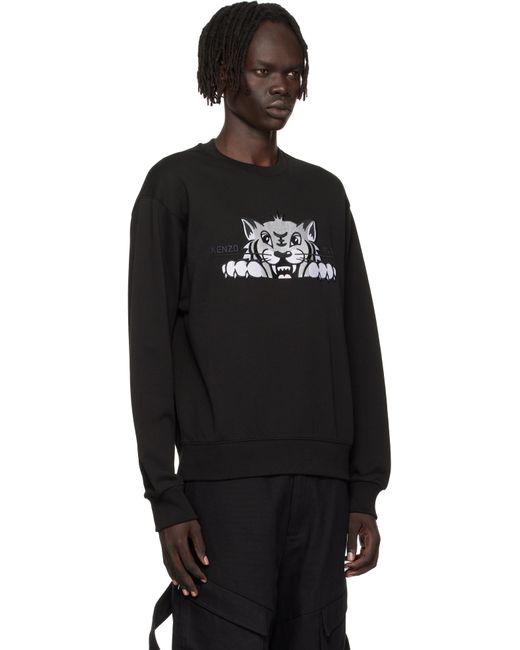 Pull Molletonné Noir À Logo Happy Tiger Brodé KENZO pour homme en coloris Black