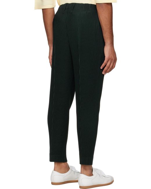 Homme Plissé Issey Miyake Black Homme Plissé Issey Miyake Green Compleat Trousers for men
