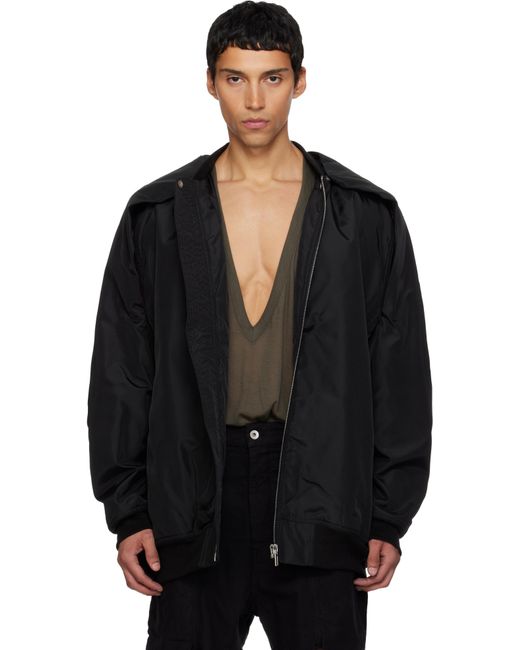 Rick Owens Black Concordians Convertible Jumbo Peter Flight Bomber Jacket for men