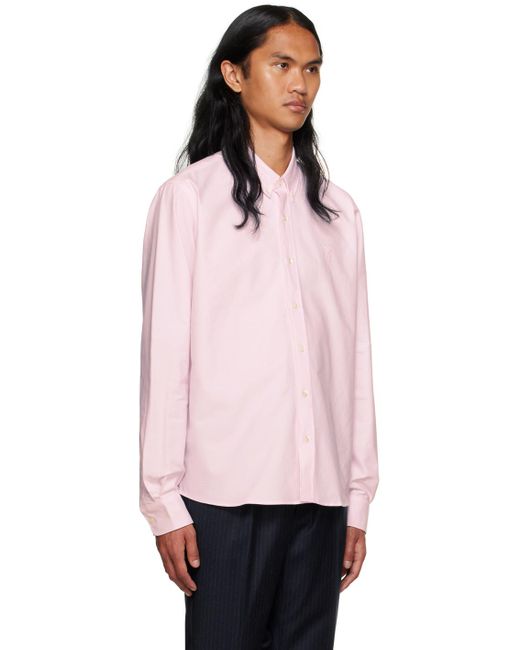 AMI Pink Spread Collar Shirt for men