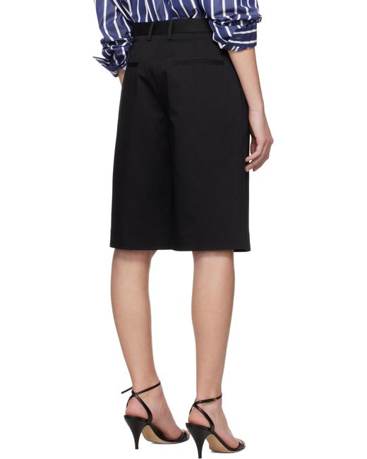 Matteau Black Long Chino Shorts