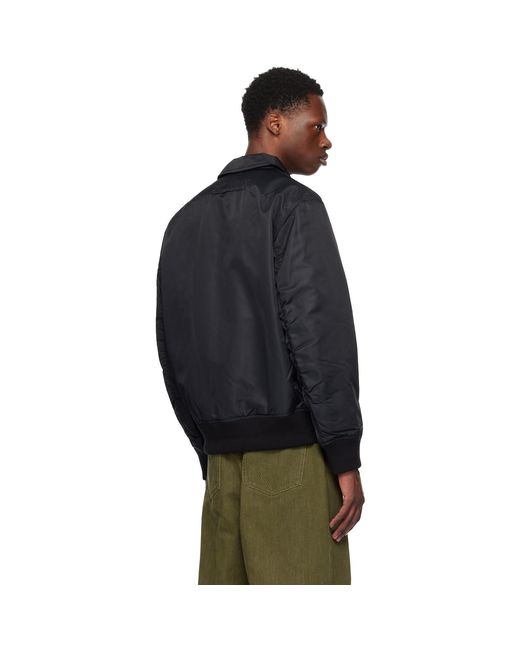 HUGO Black Recycled Nylon Bomber Jacket for men