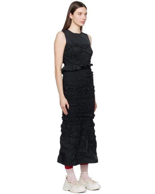 CECILIE BAHNSEN Black Vanda Midi Dress