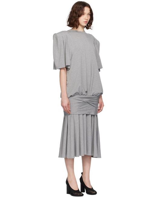 Marie Adam-Leenaerdt Gray T-Shirt Midi Dress